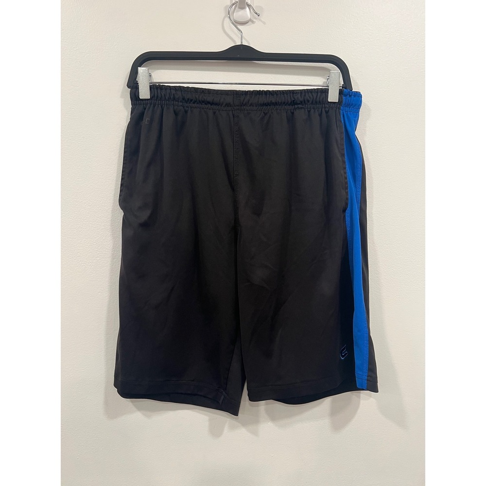 Colosseum Athletics Shorts Boys Teen Small Black Blue Side Stripe Athletic